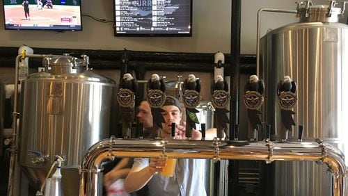 Currahee Brewing Company, based in Franklin, N.C., has recently opened a new taproom in downtown Alpharetta. HOLLY STEEL/HSTEEL@AJC.COM