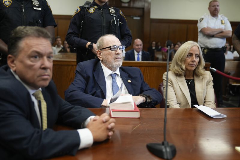 Harvey Weinstein, center, appears in criminal court in New York, Wednesday, Sept. 18, 2024. (AP Photo/Seth Wenig, Pool)