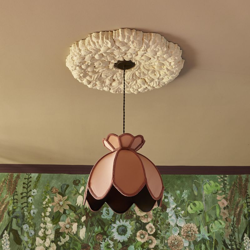 England's House of Hackney has embraced sustainability by creating products like this ceiling rose made from mycelium (mushroom fiber), which is an entirely natural product created using natural processes and can also be recycled back into the environment someday. Photo: Courtesy of House of Hackney