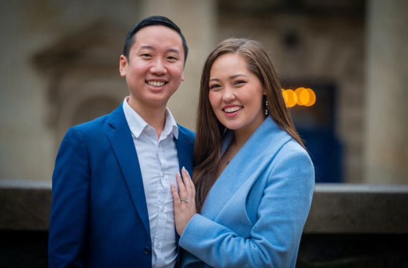 Jonathan “JT” Wu, chairman of the Gwinnett County Public Library System, and Kayla Wong, a public school teacher, are engaged. (Courtesy photo)