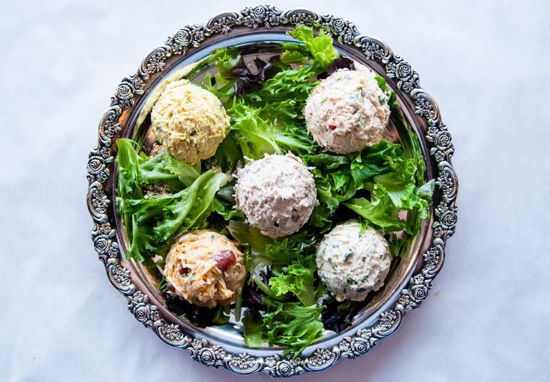 A selection of chicken salads at Cafe Lapin, including (clockwise from top left) Curry and Almond, Jalapeno, Tarragon, Apricot and Walnut (middle). CONTRIBUTED BY HENRI HOLLIS