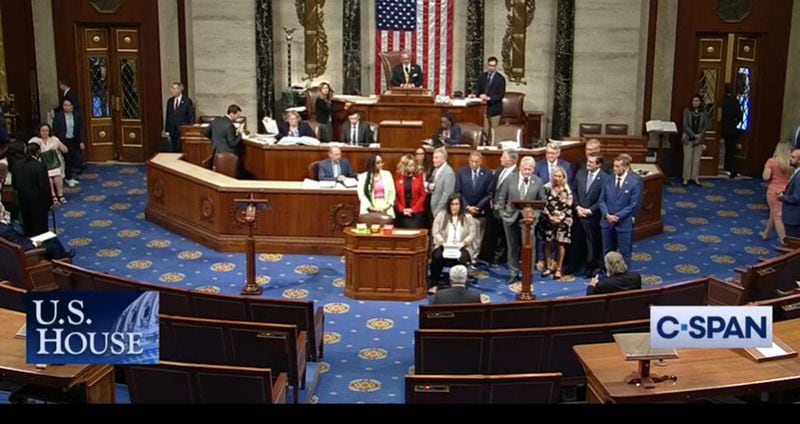 Members of the congressional delegation from Georgia gathered on the U.S. House floor to honor the victims of the mass shooting at Apalachee High School in Winder, Ga.