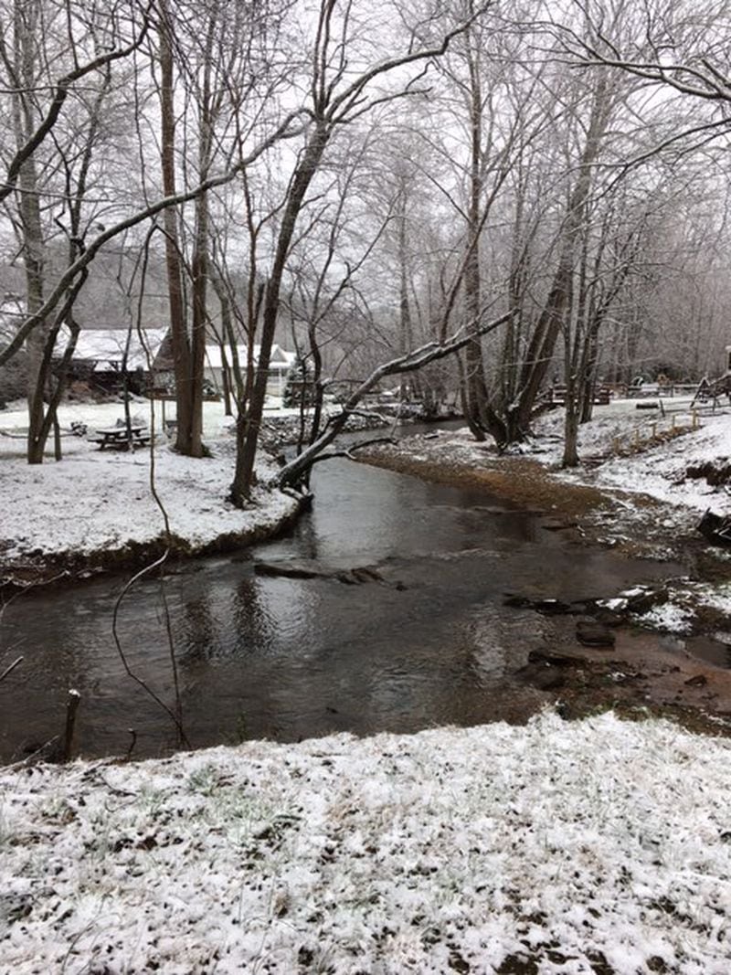 Snow fell in Blairsville Sunday morning. (Credit: Channel 2 Action News)
