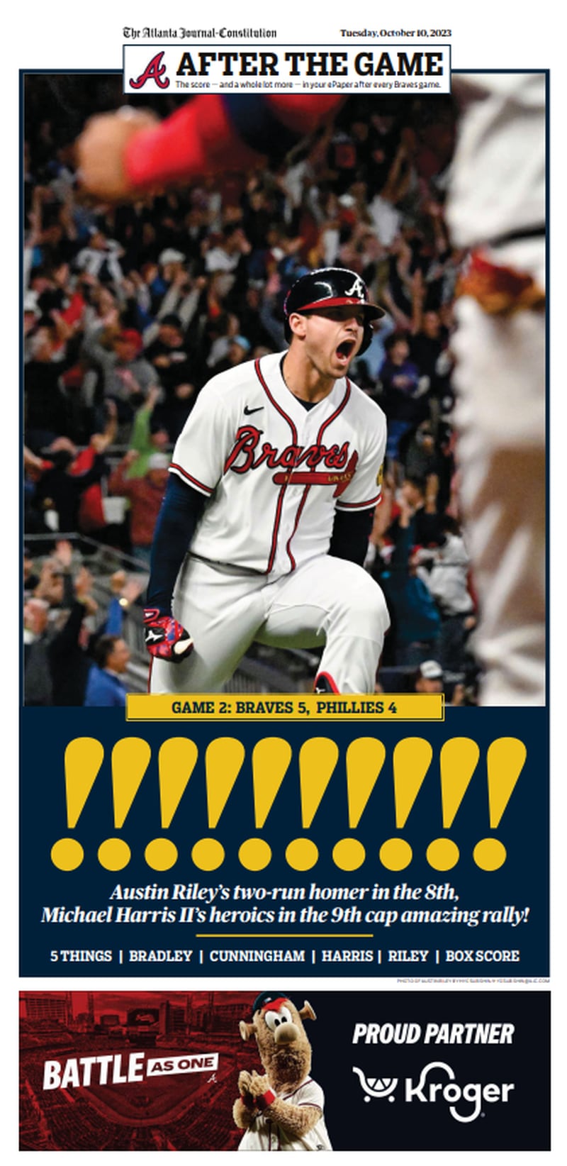 How to find the AJC Braves pages, print editions and other keepsakes from  the Braves' season