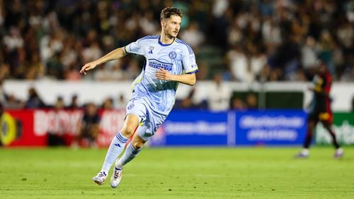 Atlanta United midfielder Alexey Miranchuk #59 during the second half of the match against the Los Angeles Galaxy at Dignity Health Sports Park in Carson, CA on Saturday August 24, 2024. (Photo by Michael Owens/Atlanta United)