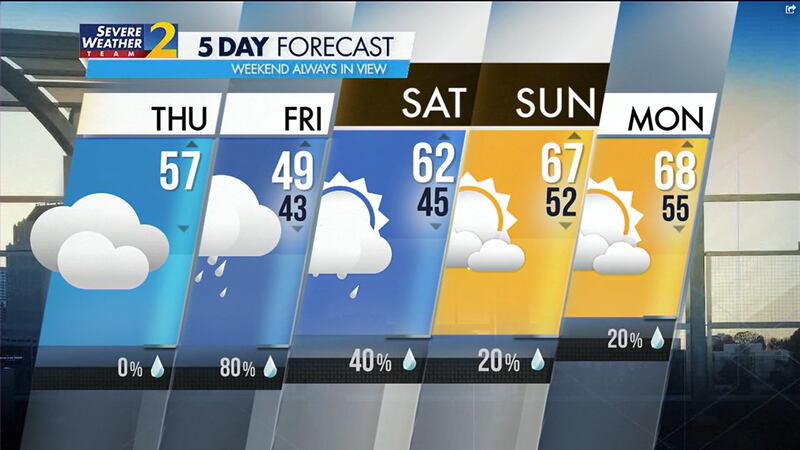 Five-day forecast for Feb. 29, 2024.