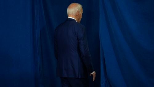 President Joe Biden departs after speaking, Saturday, July 13, 2024, in Rehoboth Beach, Del., addressing news that gunshots rang out at Republican presidential candidate former President Donald Trump's Pennsylvania campaign rally. (AP Photo/Manuel Balce Ceneta)