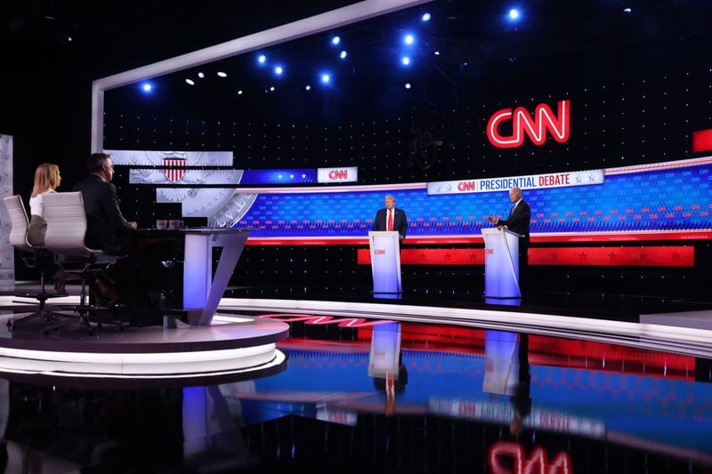 President Joe Biden and former President Donald Trump face off during their first presidential debate at CNN.
