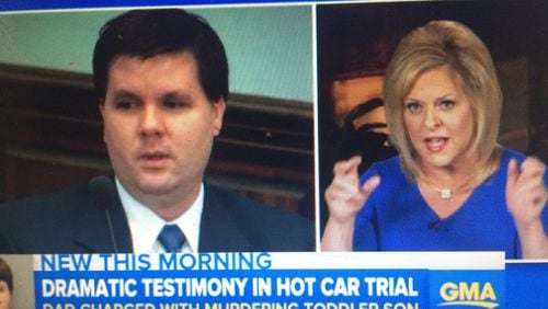 Nancy Grace discusses the Justin Ross Harris “Hot Car Death” trial Wednesday on Good Morning America. ABC