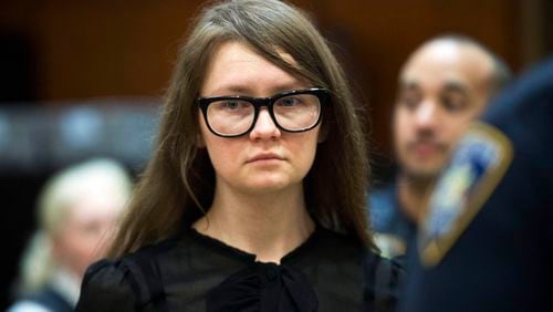 FILE - Anna Sorokin, who claimed to be a German heiress, returns to the courtroom during her trial on grand larceny and theft of services charges, April 25, 2019, in New York. (AP Photo/Mary Altaffer, File)