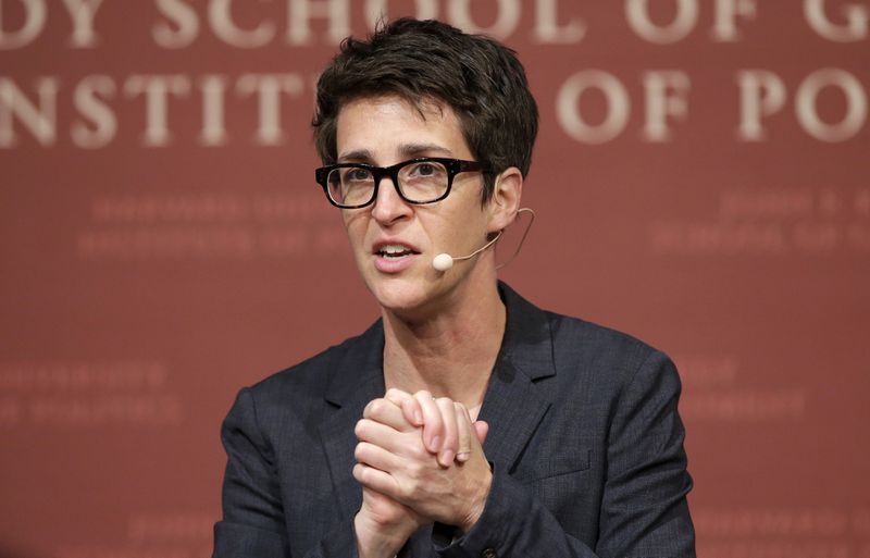 FILE - MSNBC television anchor Rachel Maddow, host of the Rachel Maddow Show, moderates the "Perspectives on National Security" panel on Oct. 16, 2017, in Cambridge, Mass. (AP Photo/Steven Senne, File)