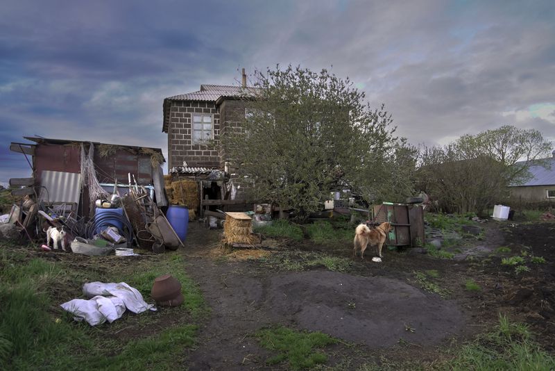 Yuri Strukov's house in the remote mountain village of Orlovka, Georgia, Saturday, May 4, 2024. (AP Photo/Kostya Manenkov)