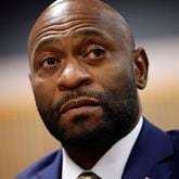 Special prosecutor Nathan Wade sits in court Friday, March, 1, 2024, in Atlanta. The hearing is to determine whether Fulton County District Attorney Fani Willis should be removed from the case because of a relationship with Nathan Wade, special prosecutor she hired in the election interference case against former President Donald Trump. (AP Photo/Alex Slitz, Pool)