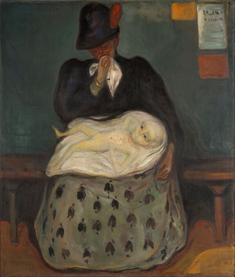 Norwegian painter Edvard Munch's "The Inheritance" (1897–1899) depicts a mother who passed syphilis to her child. Courtesy of Munchmuseet, Oslo