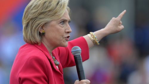 In this photo taken Aug. 27, 2015, Democratic presidential candidate Hillary Rodham Clinton speaks in Cleveland (AP/David Richard)