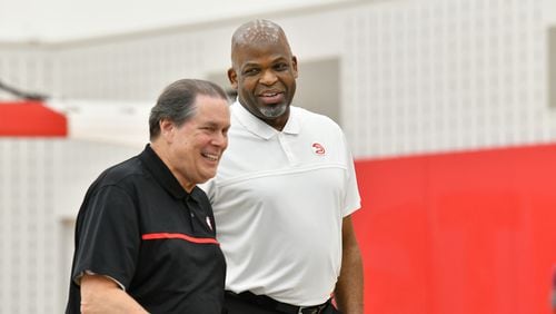 Mike Morgan will fill in for Bob Rathbun (left) as play-by-play announcer for the next four games, Bally Sports Southeast announced Sunday ahead of the Hawks’ matchup against the Bulls.