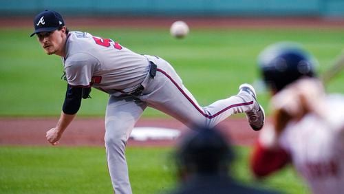 Atlanta Braves pitcher Max Fried delivers during the first inning of the team's baseball game against the Boston Red Sox, Tuesday, June 4, 2024, at Fenway Park in Boston. (AP Photo/Charles Krupa)