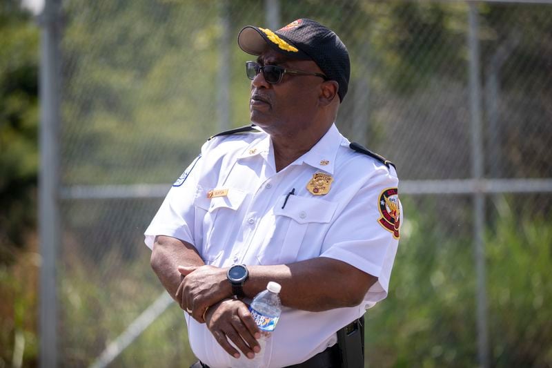 Atlanta Fire Rescue Department Deputy Chief Alan Burton at the site of the proposed facility. (Alyssa Pointer/Atlanta Journal Constitution)
