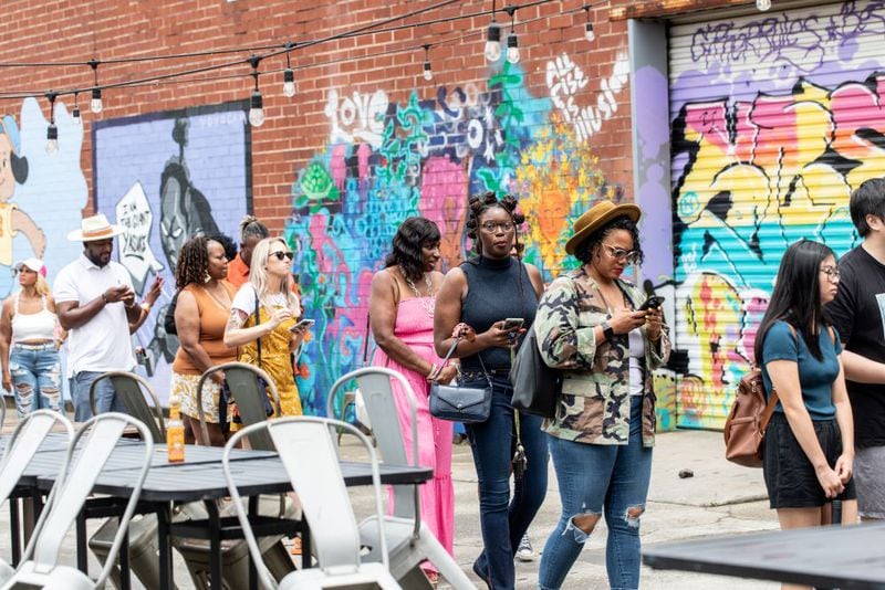 Guests in line waiting to enter the first Creole Food Festival in Atlanta in July 2022.