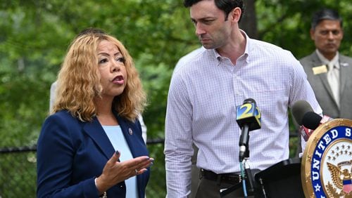 A Friday letter signed by U.S. Rep. Lucy McBath and U.S. Sen. Jon Ossoff seeks answers from Gov. Brian Kemp regarding the hundreds of thousands of Georgia residents recently kicked off of Medicaid. (Hyosub Shin / hyosub.shin@ajc.com)