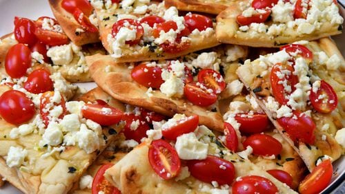 240623 Atlanta, Ga: Tomato-Feta Flatbread. Photo for use in 5:30 Challenge column 080424challenge (CHRIS HUNT FOR THE ATLANTA JOURNAL-CONSTITUTION)