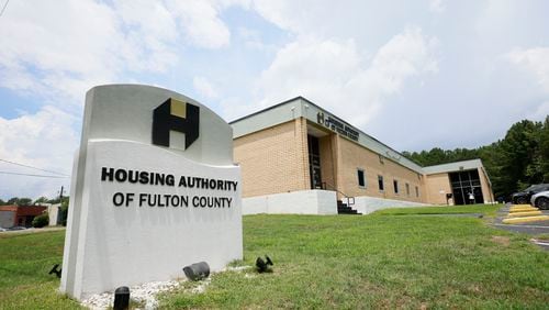 The Fulton County Housing Authority building is seen on Thursday, July 18, 2024. The Housing Authority of Fulton County has failed to make rent payments on time for two consecutive months, causing concern among hundreds of tenants about the possibility of losing their homes. (Miguel Martinez / AJC)